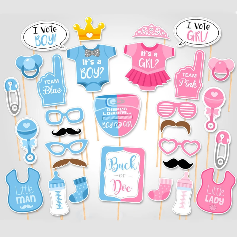 Photo Booth Boy And Girl Baby Shower Birthday Party Photo Booth Props Newborn Bady Photobooth Props 1st Birthday Chridrens Photobooth Props Aliexpress