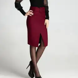 Мода 2019 осень зима весна юбка для женщин шерстяная юбка средней длины высокая талия юбки карандаши s
