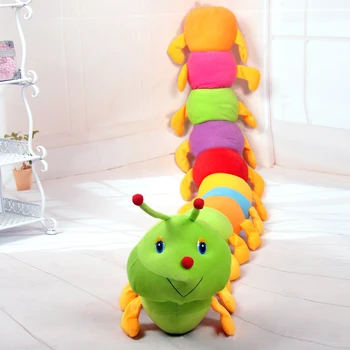 

50CM Colorful Soft Worm Cushion Educational Gift For Birthday Cognitive Plush Worm Stuffed Doll Toys
