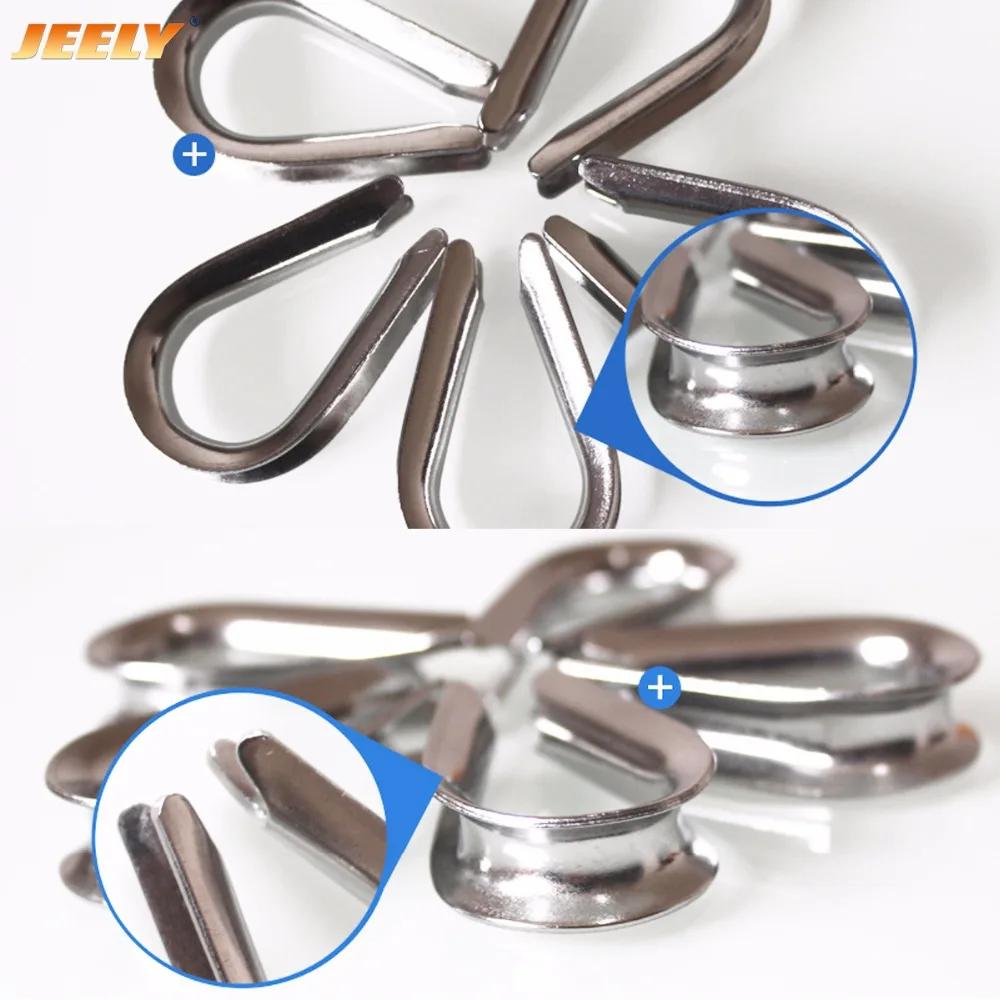 أوروبا 10 قطعة 2/3/4/5/6/8/10/12/14 /16/18/20/22 مللي متر الفولاذ المقاوم للصدأ سلك حبل رفع كشتبان ل البحرية/قارب الأجهزة