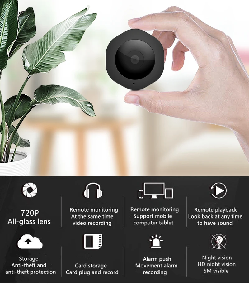 4-Volemer-Invisible-Night-Version-Wifi-IP-Mini-Camera-Wireless-1080P-for-Video-Recording-Support-Remote-Control - 