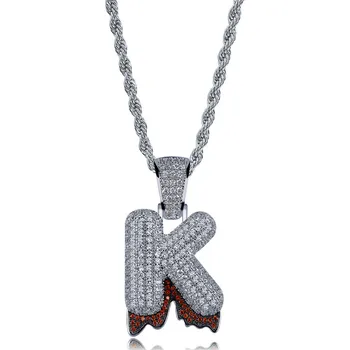 

OMYFUN Custom Jewelry Hip Hop Bubble Letters Pendant Necklace A-Z Initials Female Bijoux Copper Bling Jewelry letra semijoyas