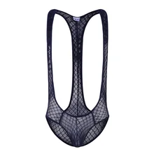 Сексуальные мужские комбинезоны, ультра-тонкое нижнее белье, мужские боди, Мужские дышащие прозрачные боди, цельный комбинезон, нижнее белье