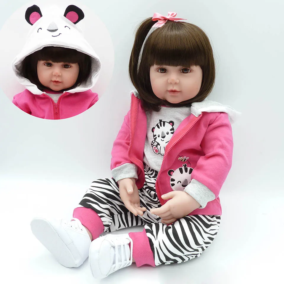 

22 Inch Silicone Reborn Baby Dolls Realistic Princess With DIY Hair Babies Doll Touch Soft Lifelike bebe Alive Girl Baby Toy