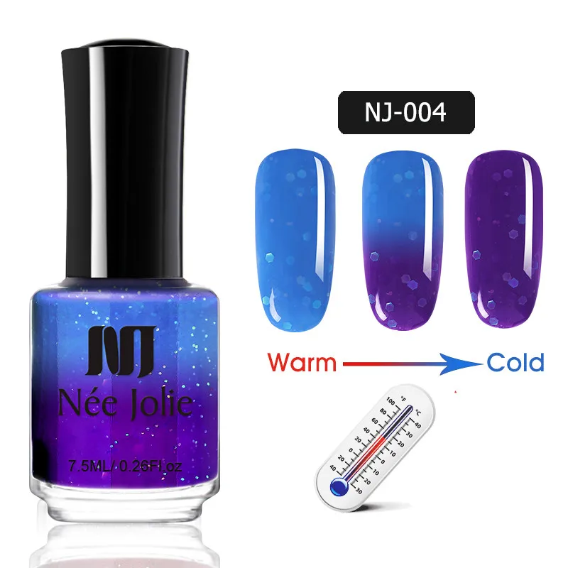 NEE JOLIE 7,5 мл температурный меняющий цвет термальный лак для ногтей блестящий эффект Быстросохнущий лак для ногтей градиентный лак для ногтей - Цвет: 7.5ml - NJ-004