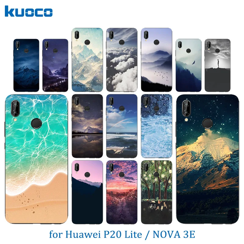 Задний Чехол для Huawei P20 Lite противоударный чехол 5 84 дюймов nova 3e с ландшафтным