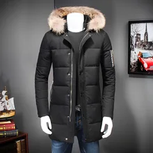 Duck Down Winter Jacket Men Warm Thick Hooded Mens Jackets and Coats 2016 Zippers Brand Clothing Black Outwear 2 Color 8812