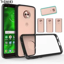 Для Moto G6 G6Plus G6Play чехол Кристальный Гибридный Бампер прозрачный жесткий акриловый чехол для Motorola G6/G6 Plus/G6 Play