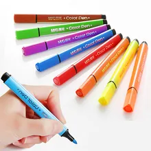 12/24/36/48 краски акварелью набор мягкий жесткий двойной головкой Цвета ручка дети акварель фломастеры безопасная моющаяся Papelaria