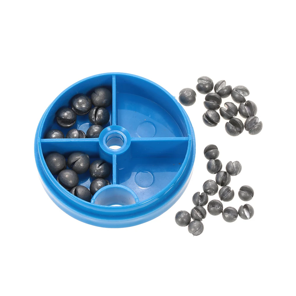 

leo 0.6/1/1.5/1.8g Round Lead Split Shot Sinkers Black Fishing Sinker Kits With Box Lead Weights Fishing Beans Sinker Pesca