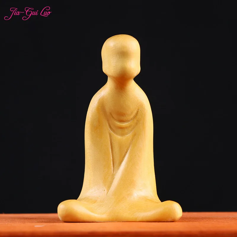

JIA-GUI LUO Boxwood carving decoration gifts home decoration wooden crafts statue souvenir monk abstract decoration A076