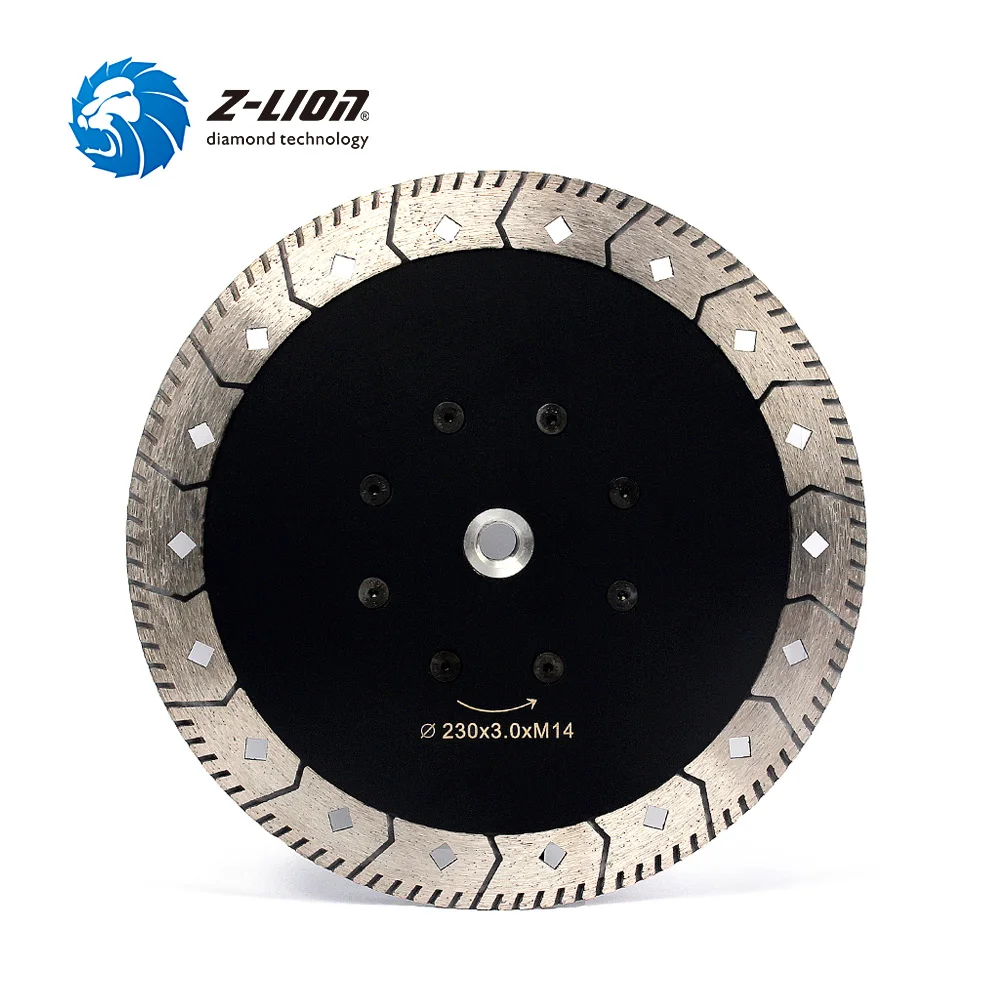 Z LION 230mm Diamond Cutting Grinding Saw Blade M14 Flage 9 Granite Marble Grinding Disc Saw