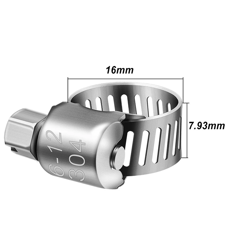 Нержавеющая сталь Регулируемый 6-12 мм Червячные шестерни хомут шланга, топливная линия зажим для сантехники, автомобильные и механические 12 шт./лот
