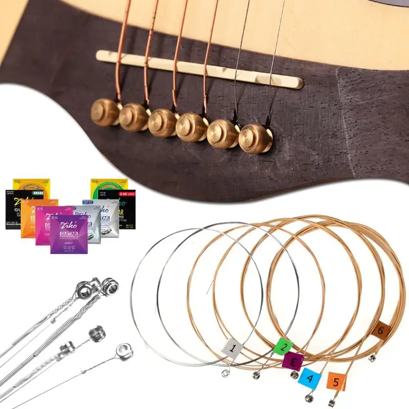 Buy Acoustic Guitar Strings Set Brass Musical Instruments 6 Strings For Guitar