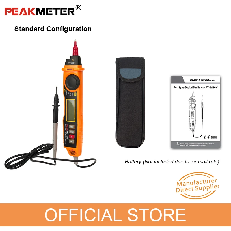 PEAKMETER MS8211 Цифровой мультиметр 2000 отсчетов ручка типа с бесконтактным ACV/DCV электрический ручной тестер