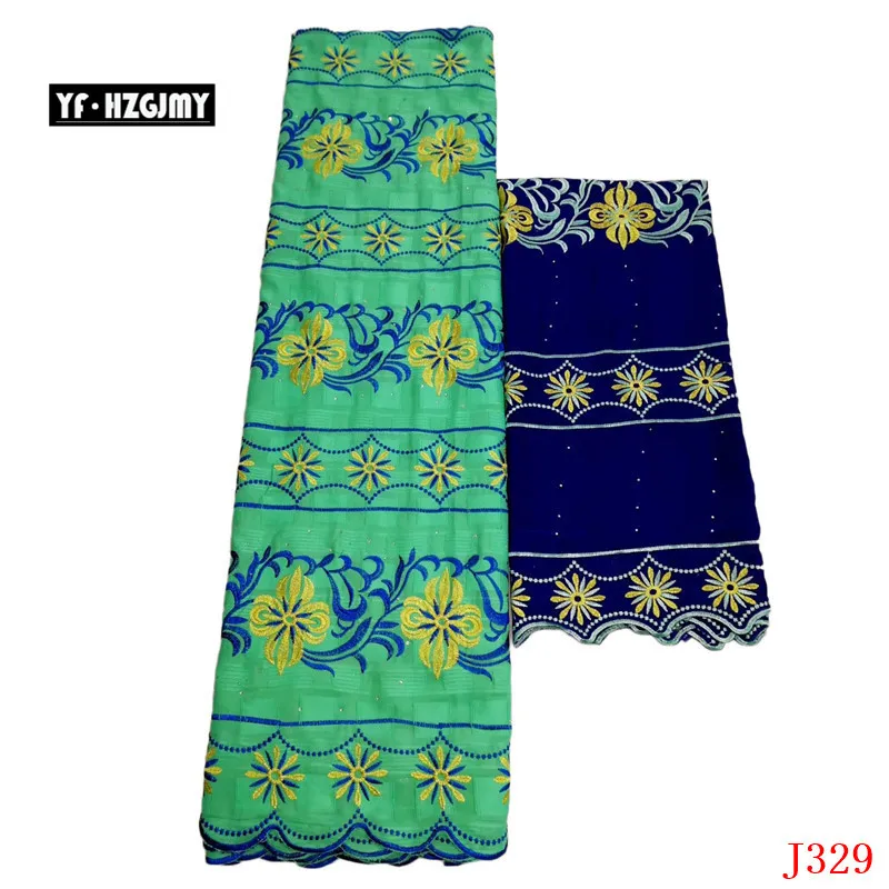 YF HZGJMY African Bazin Lace Green/Royal Blue Swiss Embroidered Voile High Quality Cotton Nigerian Fabric JA329 | Дом и сад