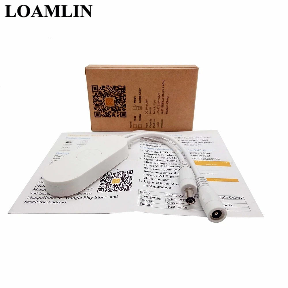 

Dimmer/RGB WIFI Led Controller With USB/DC Connector For 2835/3528/3014/5050/5730 Led Strip DC5-24V