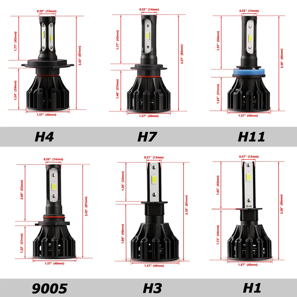 Oslamp T5 H4 светодиодный налобный фонарь H7 H11 H1 H3 COB чипы 8000 лм 72 Вт 6500 к автомобильная передняя лампа ближнего света дальнего света противотуманная фара все-в-одном DC 12 В