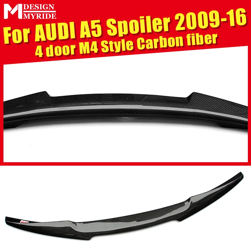 

For Audi A5 A5Q High-quality Rear Spoiler M4 Style Coupe Carbon Fiber Rear Spoiler Rear Trunk Wing Tail 4-Door car styling 09-16