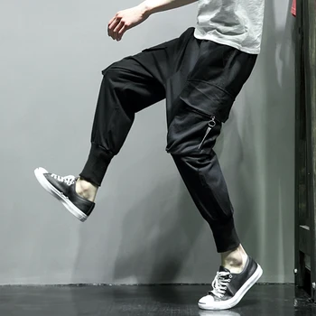 

K8107 spring new tooling department code zip pocket man nine feet personality casual pants P60 88].