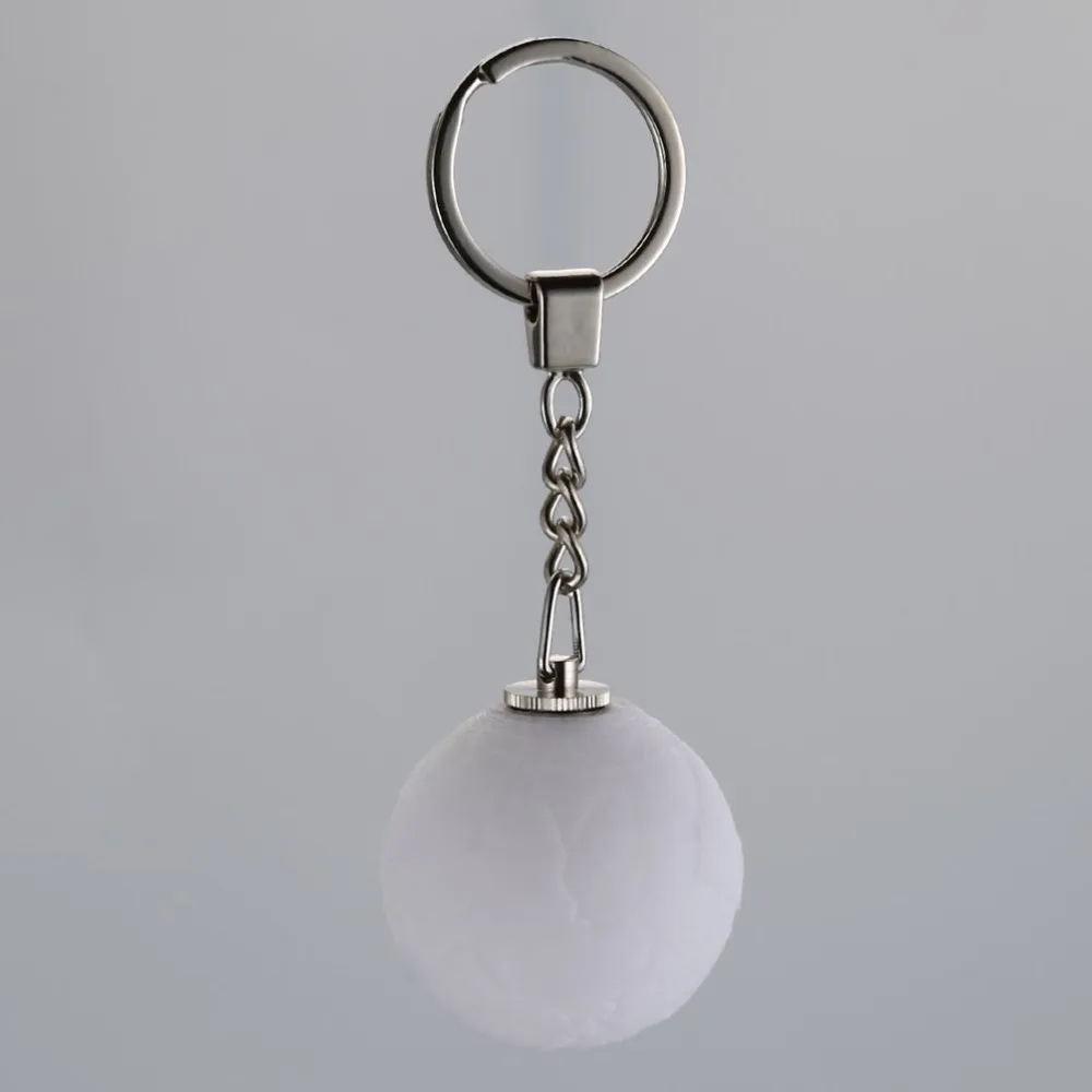 Мини лунный свет светодио дный 3D брелоки с принтом 3D печати светодио дный Луна Ночная брелок Оригинальное кольцо для ключей подарок для