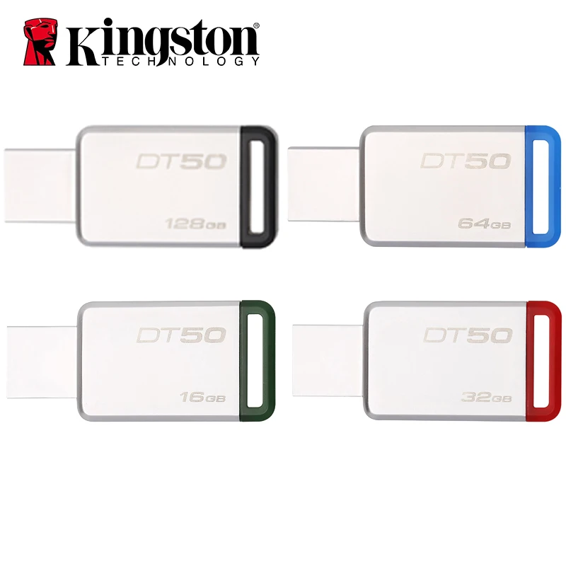 Kingston USB флеш-накопитель, флеш-накопитель 8 ГБ, 16 ГБ, 32 ГБ, 64 ГБ, 128 ГБ, USB 3,1, флеш-накопитель, металлический диск, USB 3,0, флеш-накопитель, u-диск