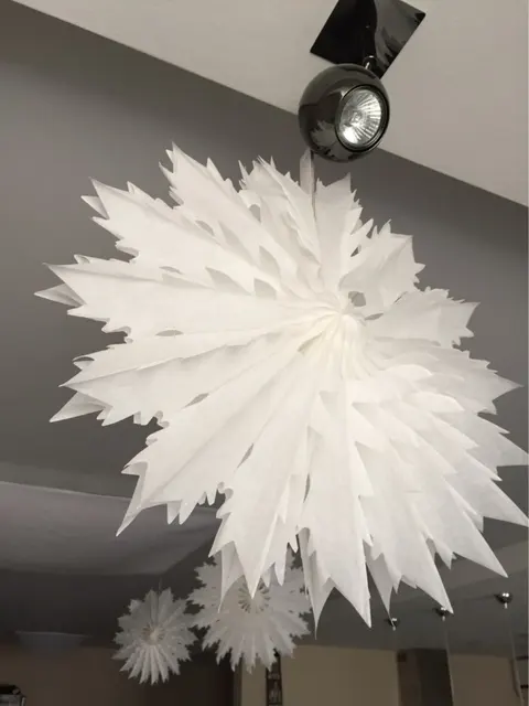 Large Paper Snow Flakes Images Reverse Search New 1pcs White Large Size Snowflake Paper Fan 55cm 50cm Lighting Lantern Lamp Home