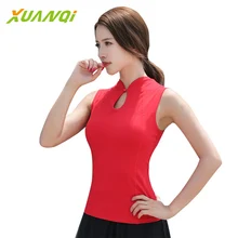 Женский летний спортивный жилет со встроенной подушкой для груди, бодибилдинг, Йога, бегущий Топ без рукавов, быстровысыхающий воротник в китайском стиле