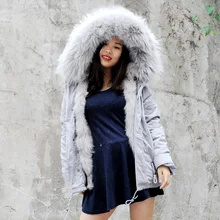 CX-G-P-05R, женская зимняя теплая парка с большим меховым воротником, роскошная теплая парка с лисьим мехом