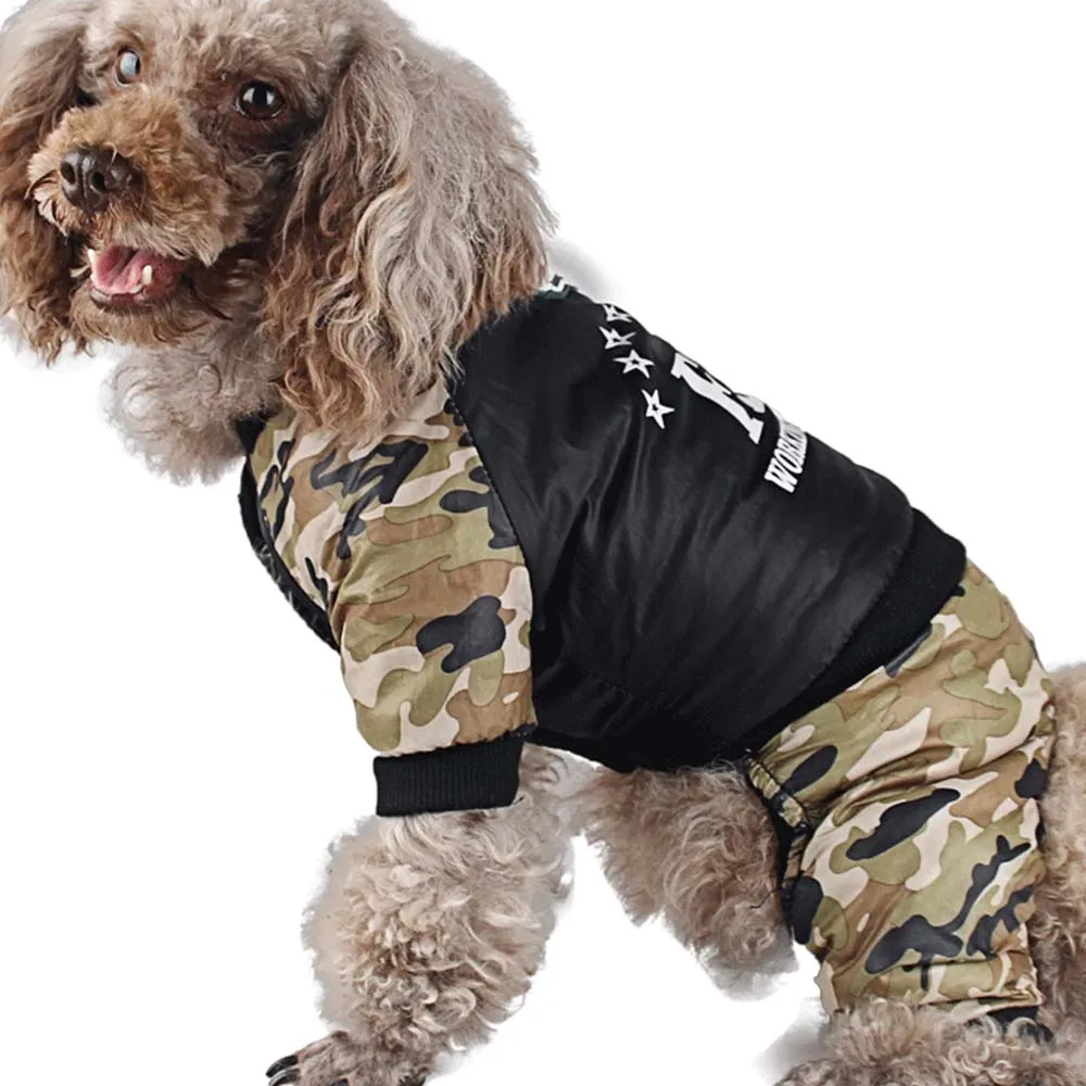 Camouflage Pet Dog Jumpsuits Winter Warm Dog Clothes for Small Dogs