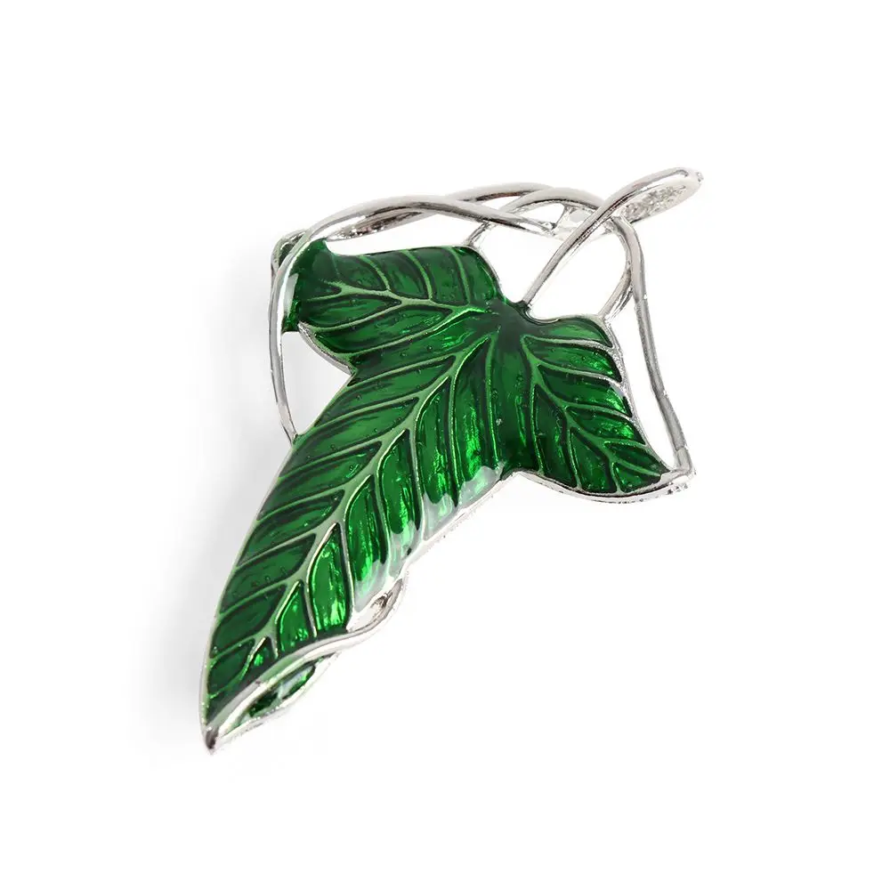 

OPPOHERE Dual use Green Elven Leaf Pin Pendant Brooch For Men Women
