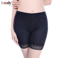 Innsly безопасные Короткие штаны под юбки для женщин, Трусы-шорты, большие размеры, черные женские безопасные трусы-боксеры, нижнее белье L XL 2XL