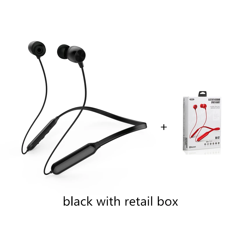 Новое поступление remax S17 беспроводные Bluetooth Спортивные Наушники V4.1 Шейная гарнитура шумоподавление наушники для iPhone xiaomi - Цвет: black with retailbox