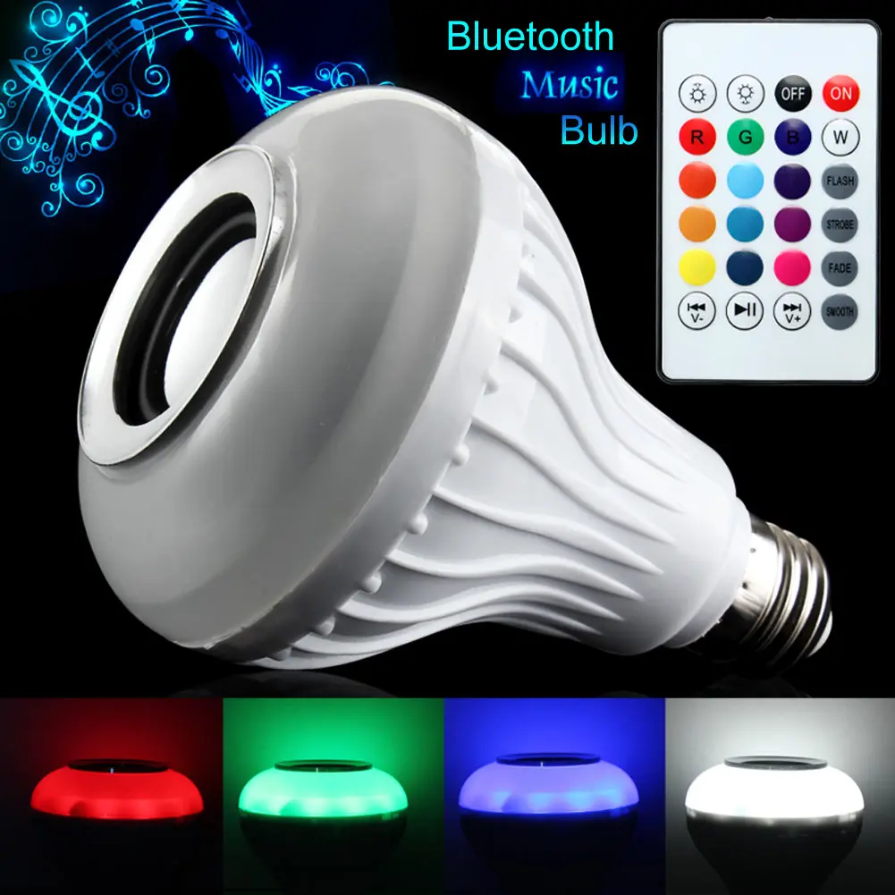 2018 Smart 6W E27 LED Bluetooth 3.0 Speaker Music Bulb RGB ...