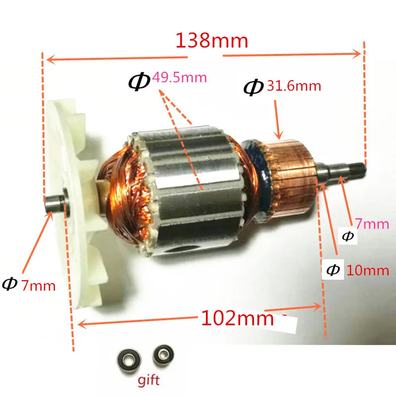 220 240V Rotor Motor Armature Replacement for MAKITA 9404 9920 9903
