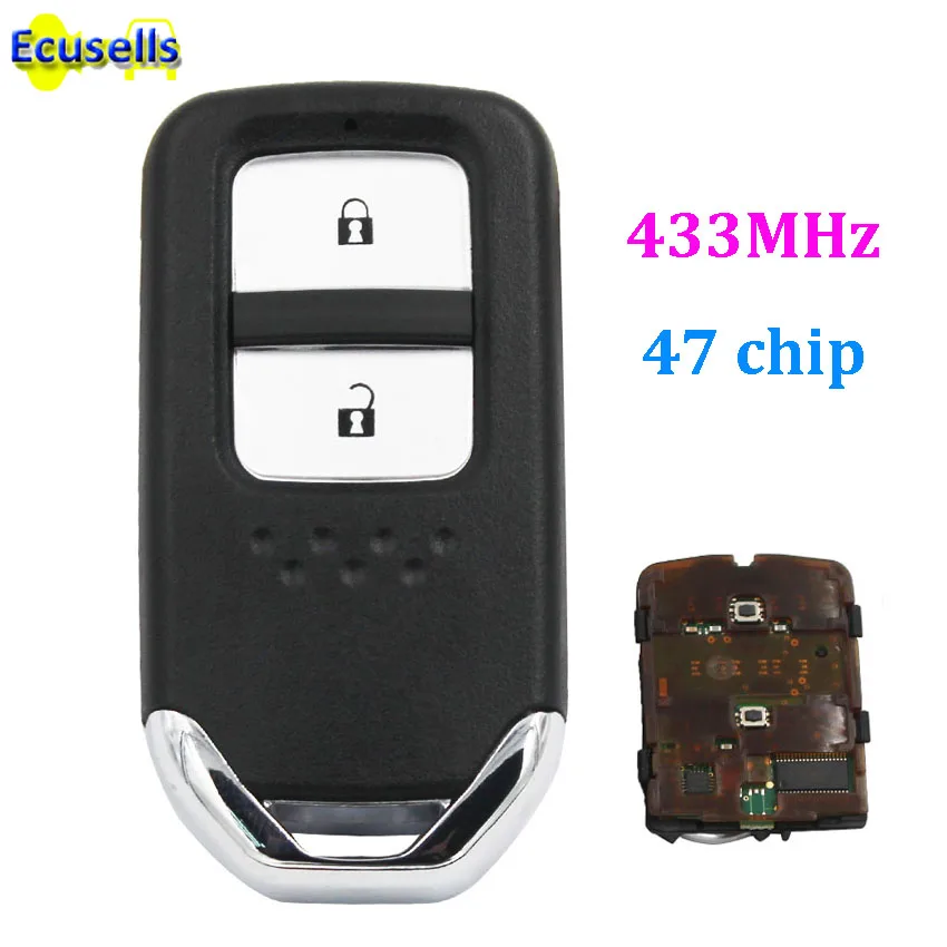 

Intelligent Card For Honda FIT VEZEL XRV 2 Buttons Smart Remote Key fob 433mhz with ID47 chip Full Remote Key