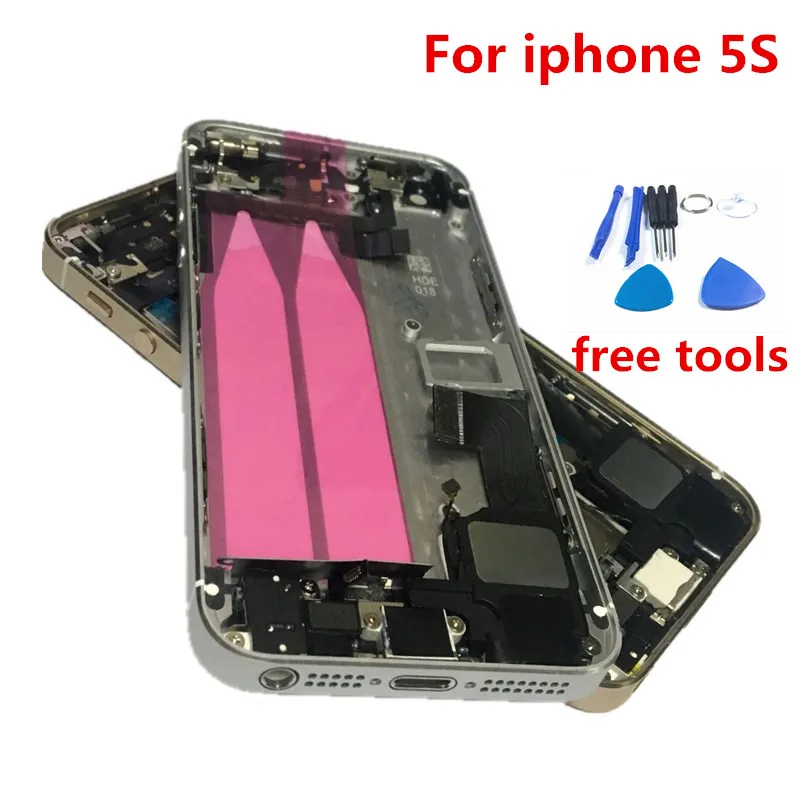 

5GS Back Battery Full Cover Middle Frame Bezel Chassis Batteries Case With Flex Cable Assembly For iPhone 5S 5GS