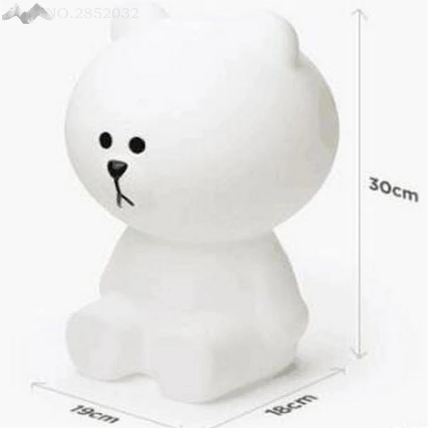 

LFH Cute New LED White Teddy Bear Linefriends LED Table Lamps Desk Kids Room Children Gift Night Lights with Battery Party Decor