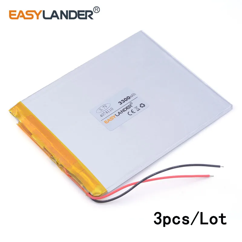 3 шт./лот 7 V 4074110 3300 mah Высокая емкость полимерная литиевая батарея sun N70 7-дюймовый