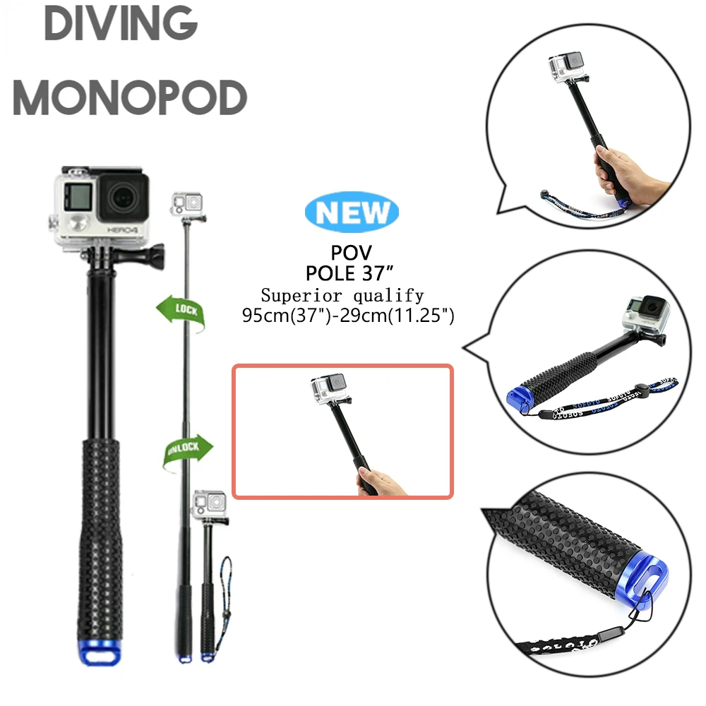 

Go pro Handheld Selfie Sticks Monopod for GoPro HERO 5 4 3 session sjcam sj4000 sj5000x sj9000 xiao mi yi 4k camera accessories