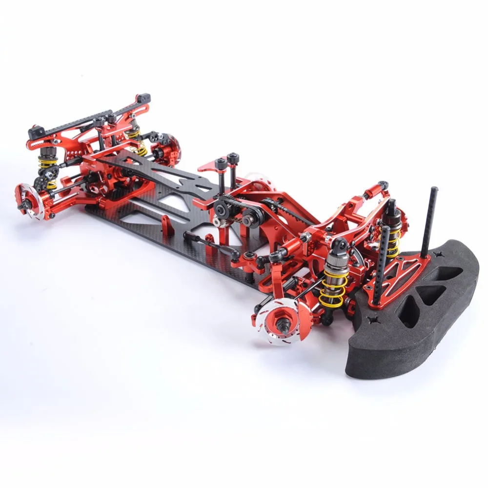 1:10 4WD Drift Red Carbon Fiber RC гоночный автомобиль привод Shft рама комплект шасси G4 Hotsa RC гоночный автомобиль аксессуары