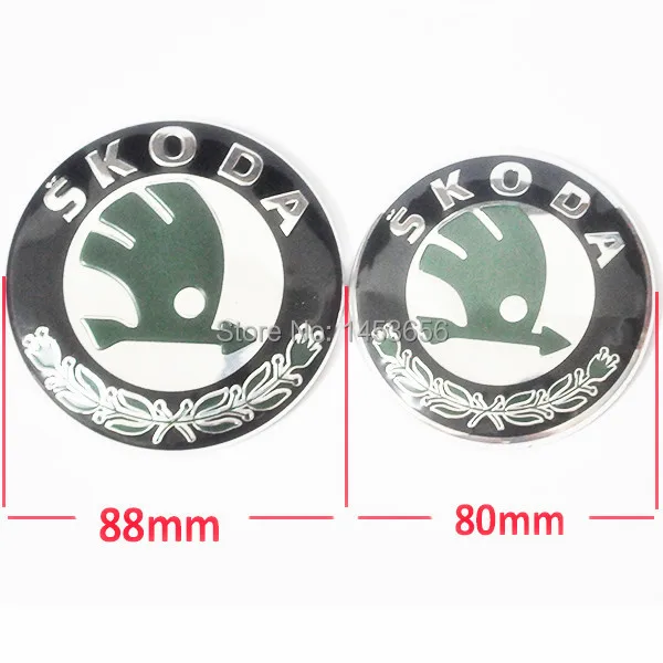 SKODA Auto Car Emblem Logo Front Hood Badge & Rear Boot Trunk