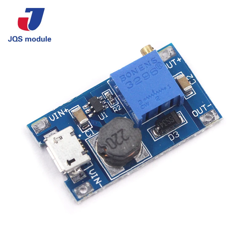 

1pcs MT3608 2A Max DC-DC Step Up Power Module with MICRO USB Booster Power Module For Arduino 3.3V/5V to 5V/9V/12V/24V