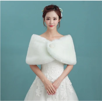 

New fashion bride jacket white fur wedding coat bolero da sposa