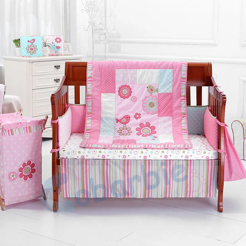 Baby crib bedding set, 4 pcs baby bedding set, cotton ...