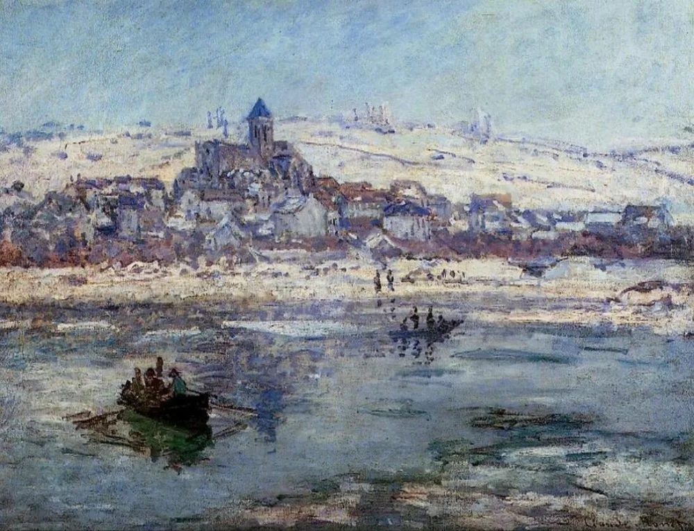 

High quality Oil painting Canvas Reproductions Vetheuil in Winter (1879) By Claude Monet hand painted