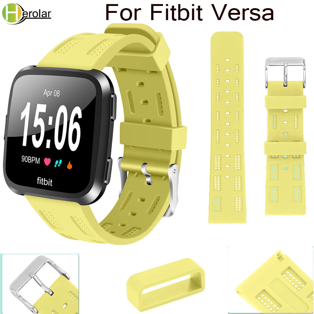 Спортивный мягкий силиконовый ремешок для часов Fitbit Versa сменный смарт Браслет