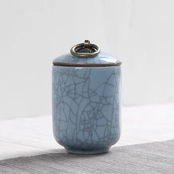 

2019 New Kitchen Spices Storage Box Cracking Style Celadon Tea Jar 6 Colors Candy Canister Grains Food Sealed Tank Coffee Cans