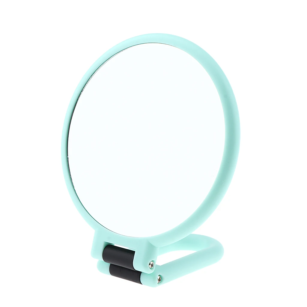 Foldable Handheld 2 Sided Makeup Mirror Normal / Magnifying Mirror Hang Shaving Mirror