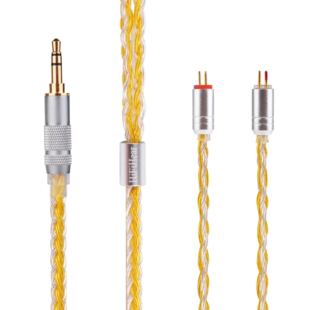 HiFiHear 16 Core посеребренный кабель 2,5/3,5/4,4 мм балансный кабель с MMCX/2pin разъем для LZ A6 HQ8 HQ12 AS10 ZS10 ZS6 СЖД - Цвет: 2PIN 3.5